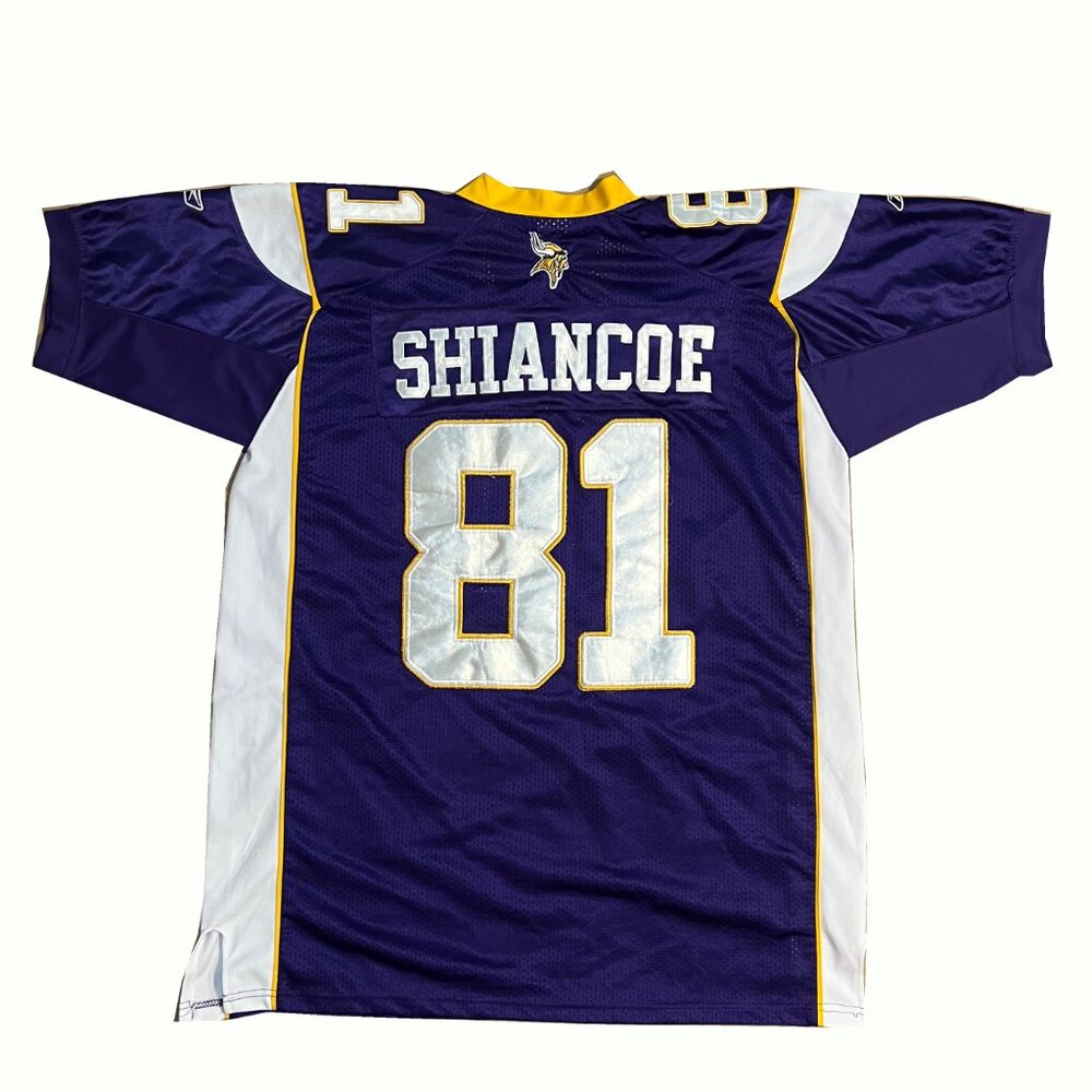 Reebok On Field Visanthe Shiancoe Minnesota Vikings NFL Jersey #81 Size 54 - Picture 2 of 3